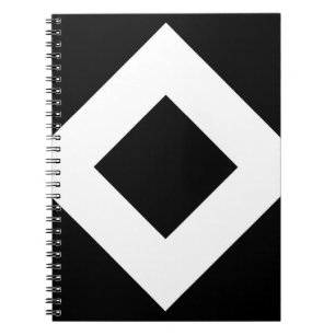 Schwarzer Diamant, feine weiße Grenze Notizblock