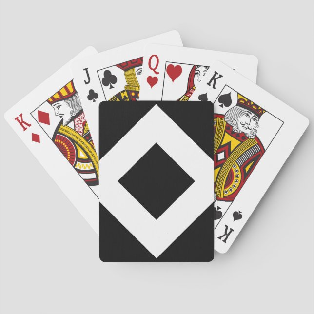 Schwarzer Diamant, feine weiße Grenze Spielkarten (Rückseite)