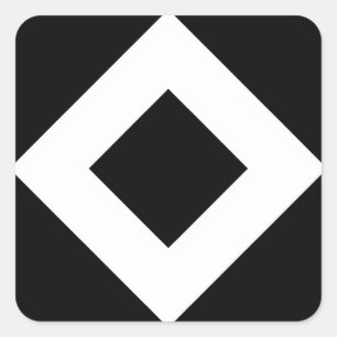 Schwarzer Diamant, mutige weiße Grenze Quadratischer Aufkleber