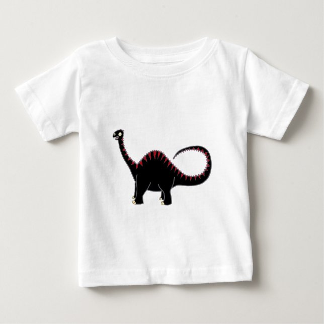 Schwarzer Diplodocus Baby T-shirt (Vorderseite)
