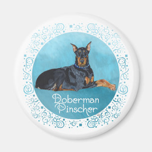 Schwarzer Dobermann Pinscher Magnet