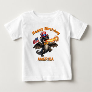 Schwarzer Drache (6d) Patriotisches Kinder T-Shirt