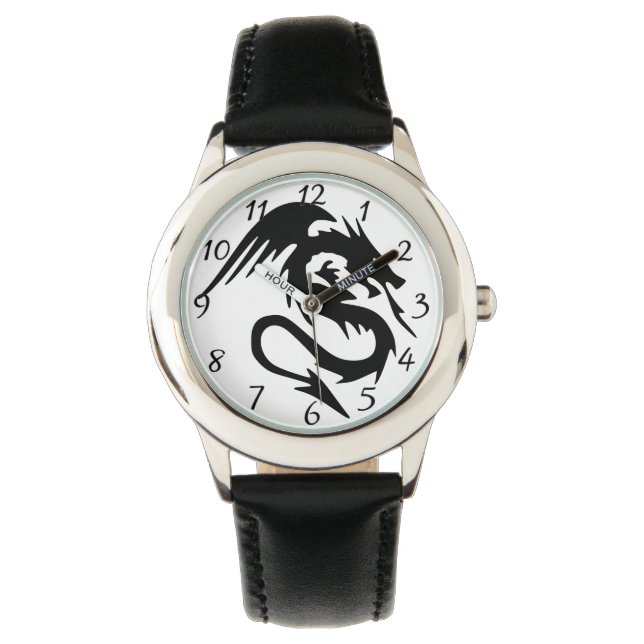 Schwarzer Drache Armbanduhr (Vorderseite)