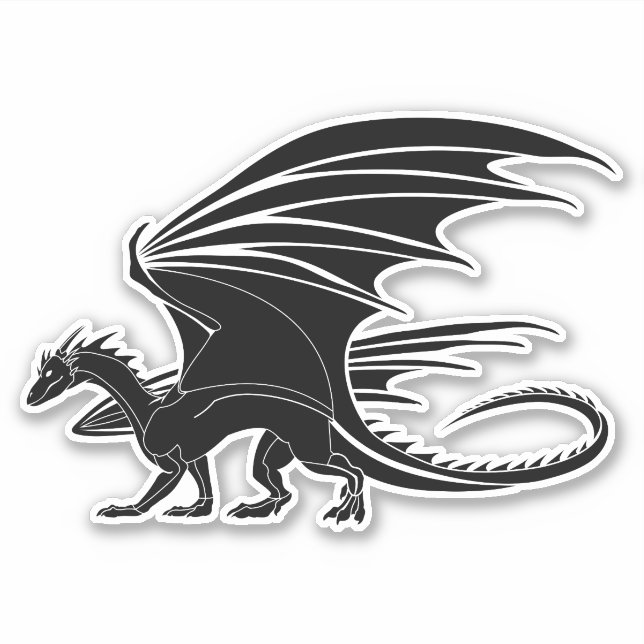 Schwarzer Drache Aufkleber (Vorderseite)