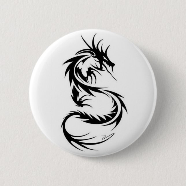 Schwarzer Drache Button (Vorderseite)
