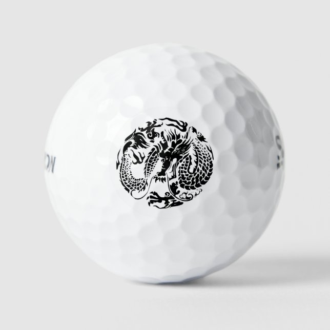Schwarzer Drache Golfball (Vorderseite)