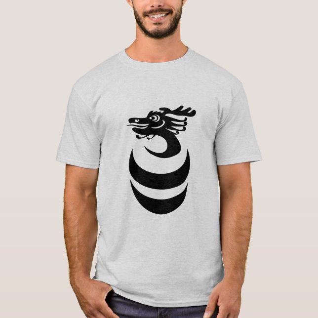 Schwarzer Drache im Ei-Shirt T-Shirt (Vorderseite)