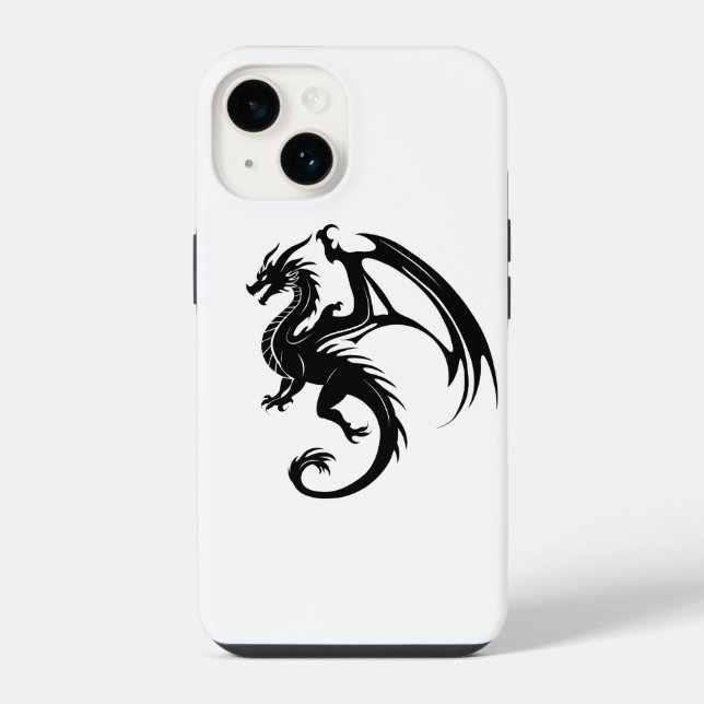 Schwarzer Drache iPhone 14 Hülle (Rückseite)