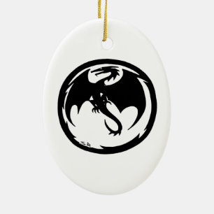 Schwarzer Drache-Keramik Keramik Ornament