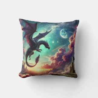Schwarzer Drache Kissen
