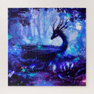 Schwarzer Drache, Nachtwaldszene.