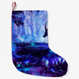 Schwarzer Drache, Nachtwaldszene. Kleiner Weihnachtsstrumpf