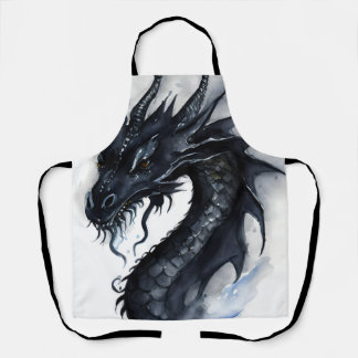 Schwarzer Drache Nidhogg Wasserfarbendesign Schürze