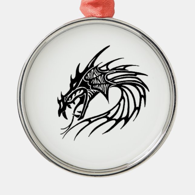 Schwarzer Drache Ornament Aus Metall (Vorne)