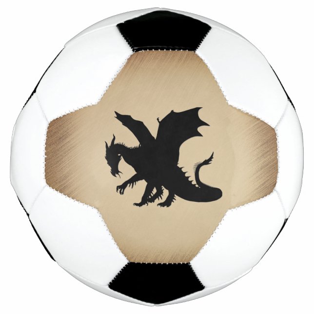 Schwarzer Drache rustikaler Hintergrund Fußball (Vorderseite)