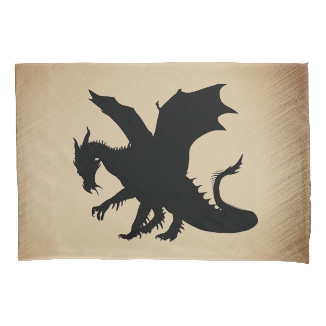 Schwarzer Drache rustikaler Hintergrund Kissenbezug (Vorderseite)