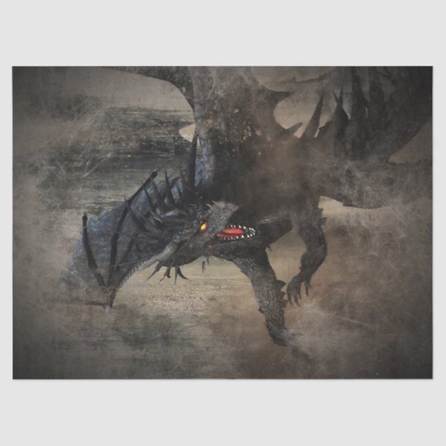 Schwarzer Drache Seidenpapier (Vorderseite)