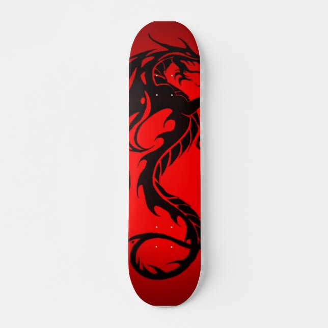 Schwarzer Drache Skateboard (Vorne)