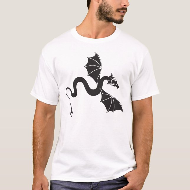 Schwarzer Drache T-Shirt (Vorderseite)