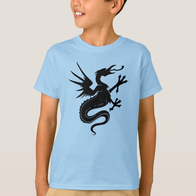 Schwarzer Drache T-Shirt (Vorderseite)