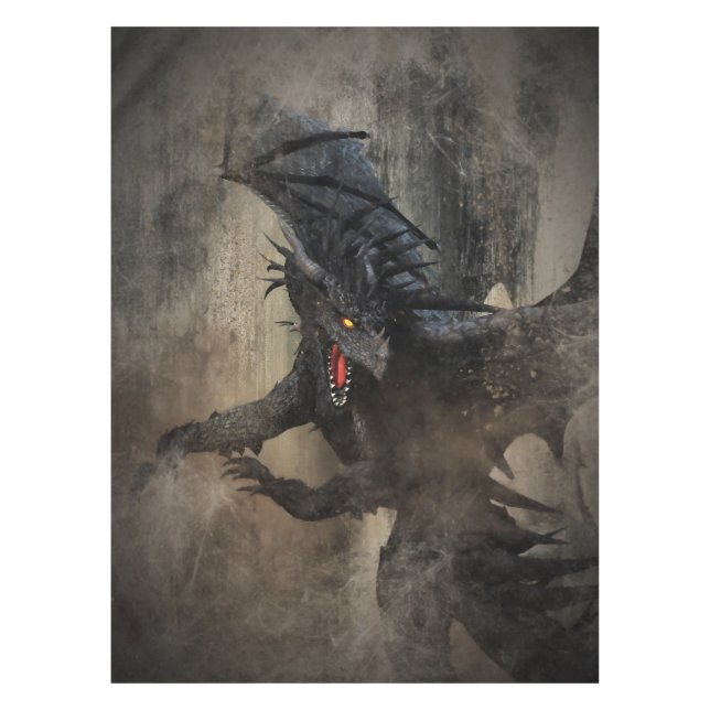 Schwarzer Drache Tischdecke (Vorderseite)
