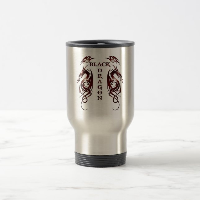 Schwarzer Drache Tunbler Reisebecher (Mittel)