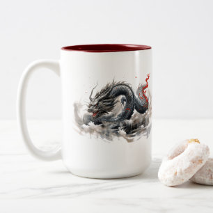 Schwarzer Drache Zweifarbige Tasse