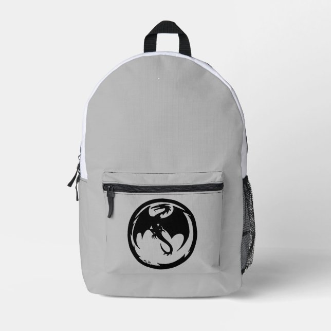 Schwarzer Drachengrauer Ruckpack Bedruckter Rucksack (Vorderseite)