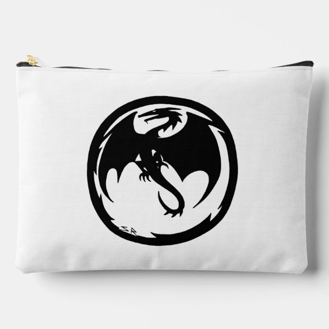 Schwarzer Drachenweißbeutel Zubehörtasche (Vorderseite)