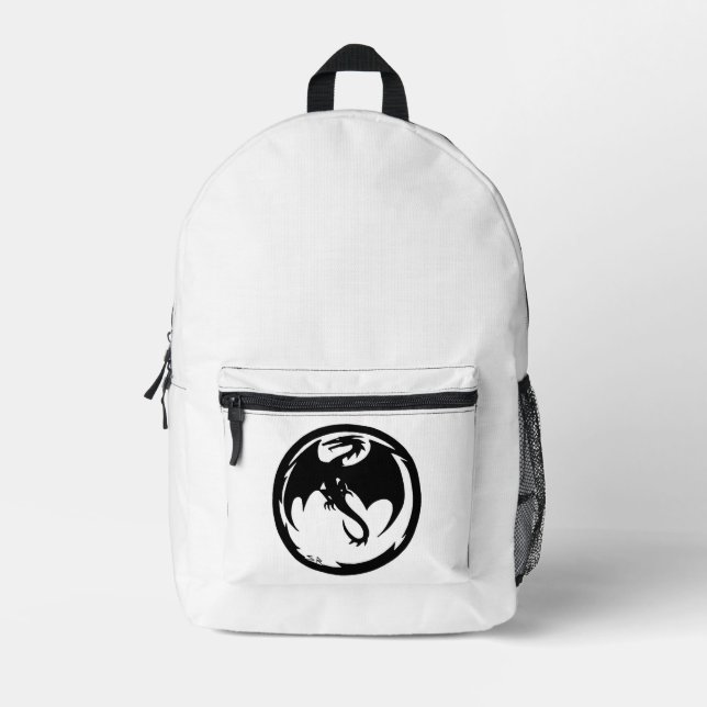 Schwarzer Drachenweiße Rucksack (Vorderseite)
