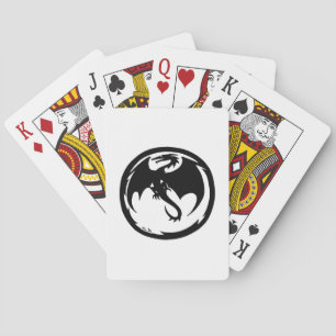 Schwarzer Drachenweißer Poker spielt Karten Spielkarten