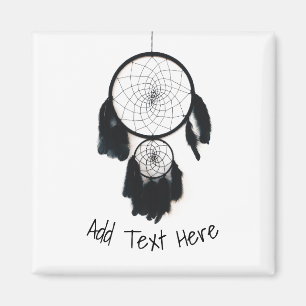 Schwarzer Dreamcatcher auf weißem Hintergrund Magnet