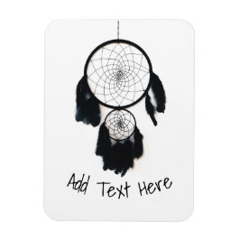 Schwarzer Dreamcatcher auf weißem Hintergrund Magnet