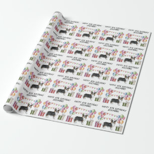 Schwarzer Dreifarbiger Pembroke Welsh Corgi Alles  Geschenkpapier