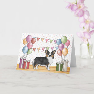 Schwarzer Dreifarbiger Pembroke Welsh Corgi Alles Karte