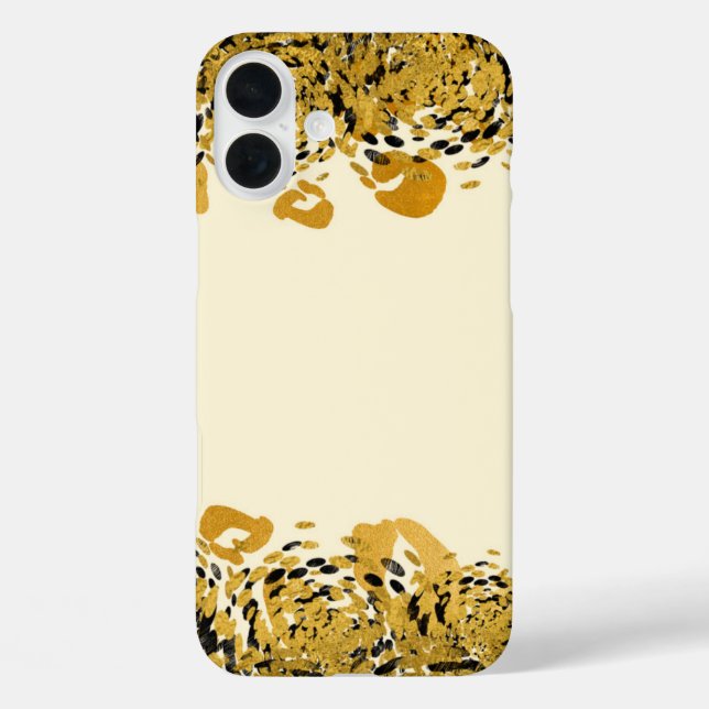 Schwarzer Dschungel Cheetah Glamour Creme iPhone 16 Plus Hülle (Rückseite)