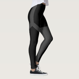 Schwarzer dunkelgrauer Kontrast-polygonale Leggings