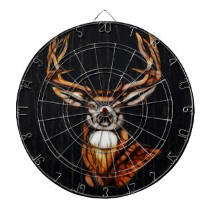 Schwarzer dunkler Holzhengst Hirsch rustikales Lan Dartscheibe