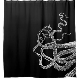 Schwarzer Duschvorhang der Kraken-Tentakeln