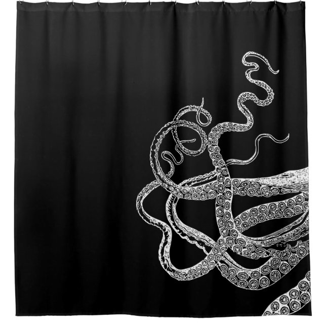 Schwarzer Duschvorhang der Kraken-Tentakeln (Vorderseite)