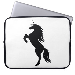 Schwarzer Einhorn-Silhouette Laptop-Sieb Laptopschutzhülle
