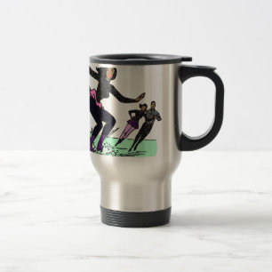 Schwarzer Eiskunstläufer Reisebecher