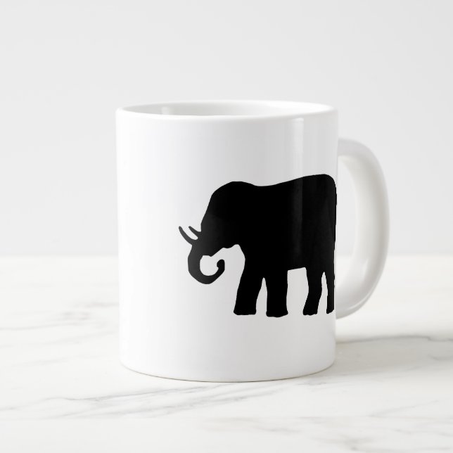 Schwarzer Elefant Jumbo-Tasse (Vorderseite Rechts)