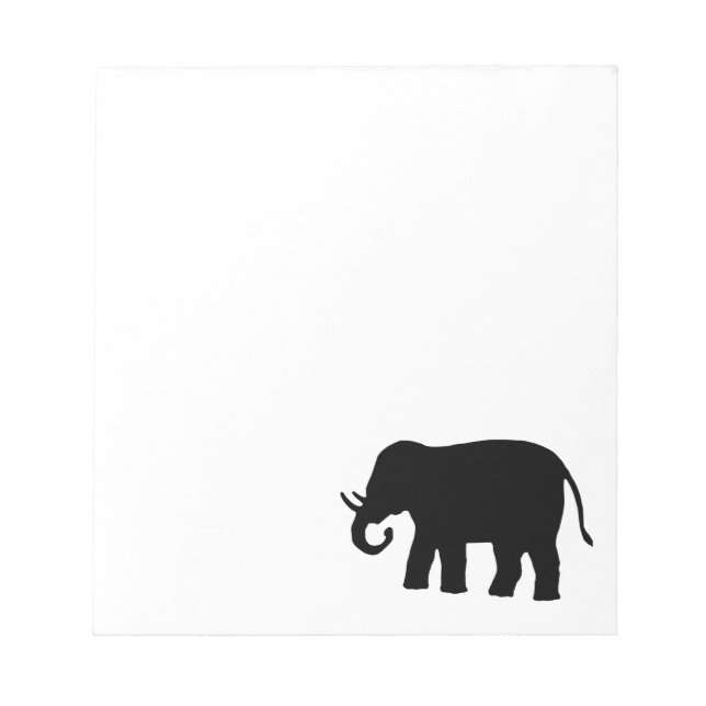 Schwarzer Elefant Notizblock (Vorderseite)