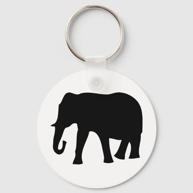 Schwarzer Elefant Schlüsselanhänger (Vorderseite)