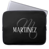Schwarzer eleganter Personalisierter Nachname | Na