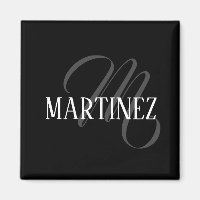 Schwarzer eleganter Personalisierter Nachname | Na