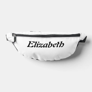Schwarzer eleganter Personalisierter Name White Bauchtasche