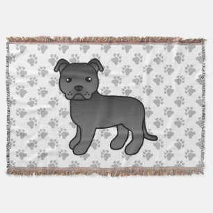 Schwarzer English Staffordshire Bull Terrier Hund Decke
