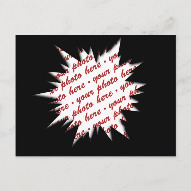 Schwarzer EXPLOTEN-Foto-Rahmen Postkarte (Vorderseite)